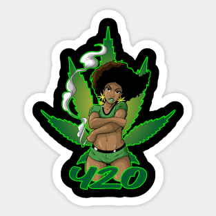 weed girl 1 Sticker